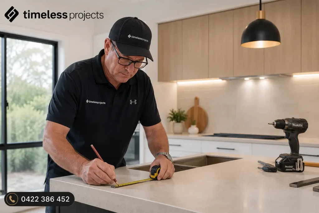Boby working on kitchen remodeling project in canberra timeless projects 